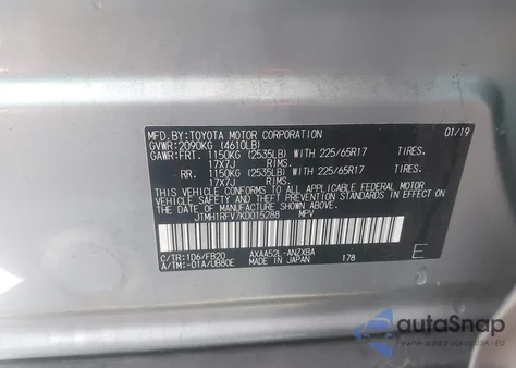 2019 Toyota Rav4 Le из США, поврежденный, VIN JTMH1RFV7KD015288